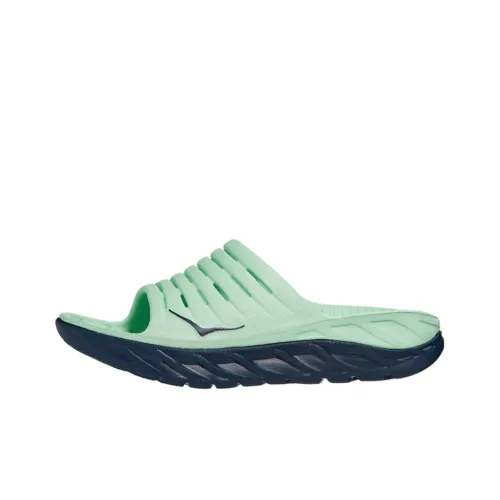 HOKA ONE ONE Rubber Sole Slide Slippers Men's Green Blue