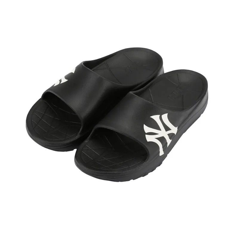MLB Slipper Rubber Sole Slip Resistant Slide Slippers Unisex Black-1
