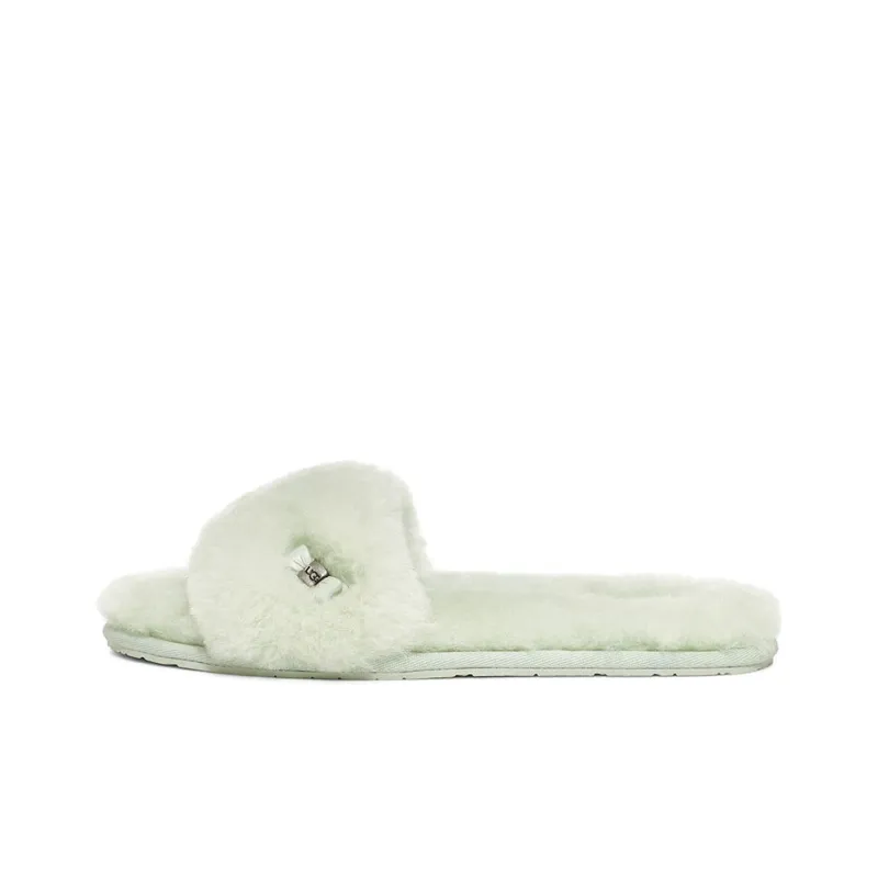 UGG Fluff Slide Stylish Sandals Women's Mint Green-0