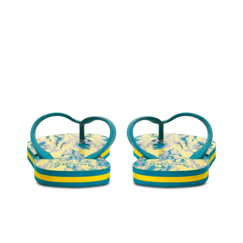 PUMA Rapido 3 Rubber Sole Totem Slip-Resistant Slippers Men's Blue Yellow-2
