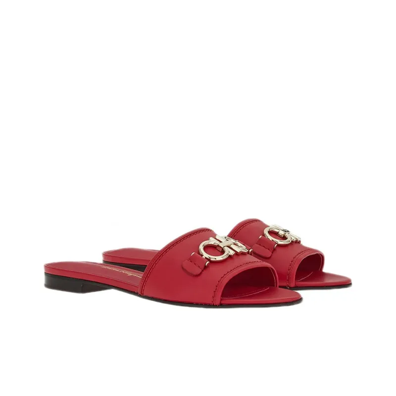 Ferragamo Slide Slippers Women's Red-2