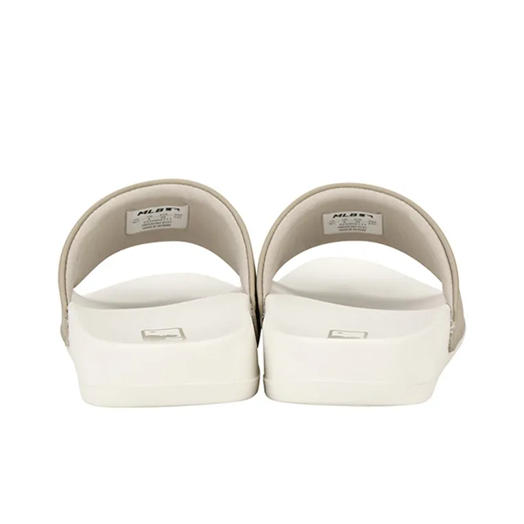 MLB Slipper Rubber Sole Slip Resistant Abrasion Resistant Slide Slippers Unisex Beige-3