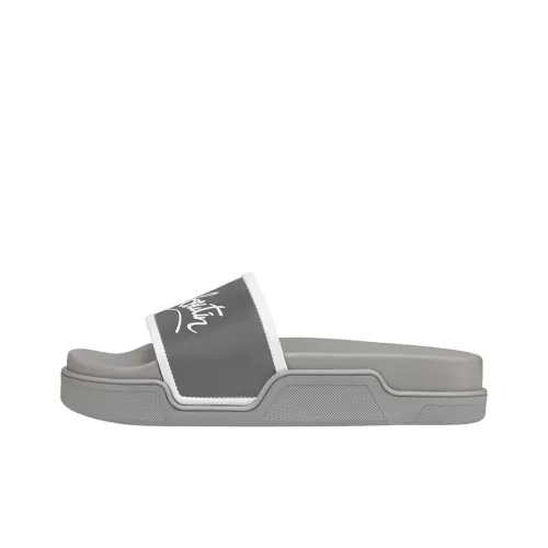 Christian Louboutin Slide Slippers Men Silver