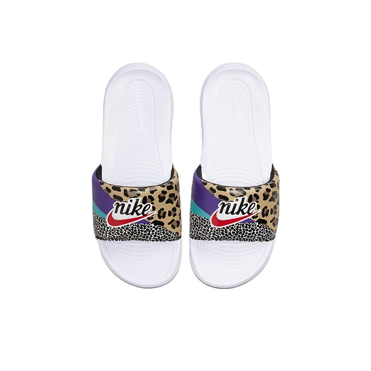 Nike Victori One Printed Slide White Animal Print Women's-2