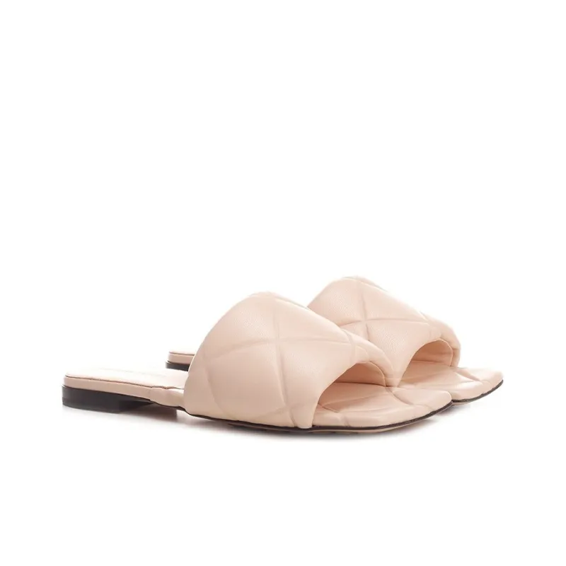 Bottega Veneta Lido Abrasion Resistant Slide Slippers Women's Nude-2