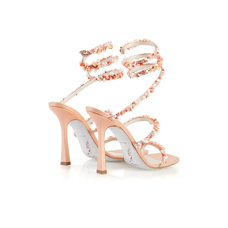RENE CAOVILLA Vicky Strap Sandals Women's Orange-3