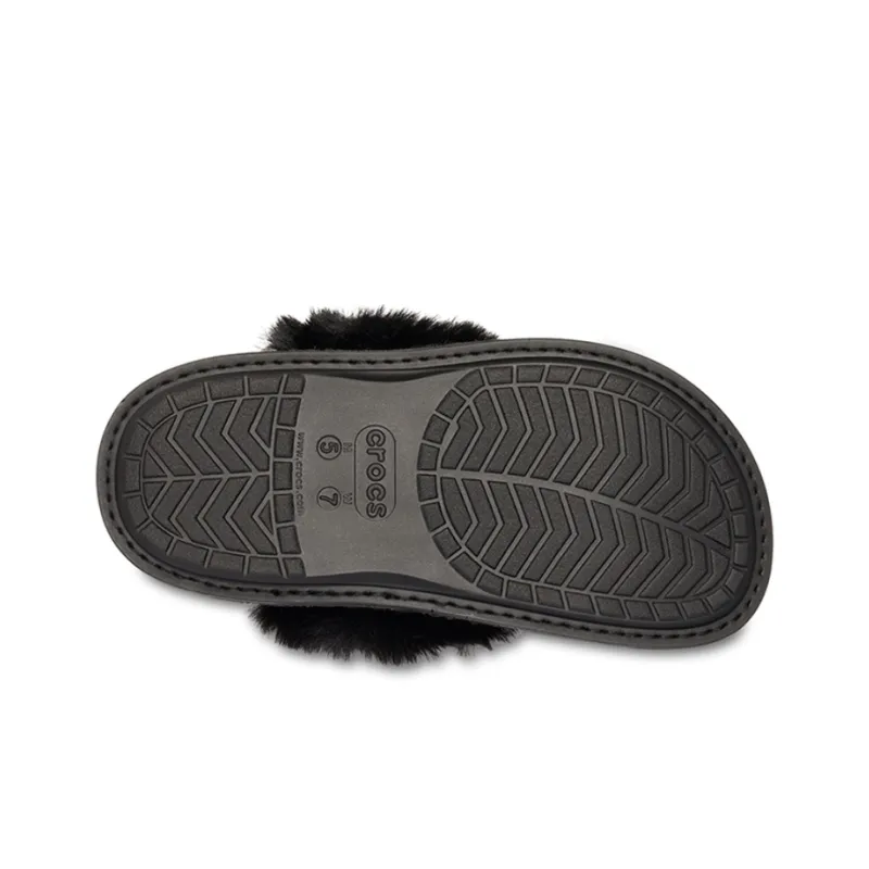 Crocs Mule Fur Slippers 'Black' Women's-4