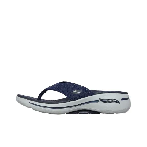 Skechers Go Walk Arch Fit Slide Slippers Women's Marine Blue