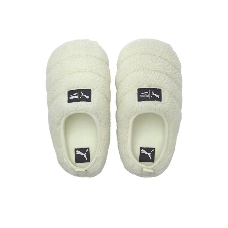 PUMA Scuff Sherpa Slippers 'Whisper White'-3