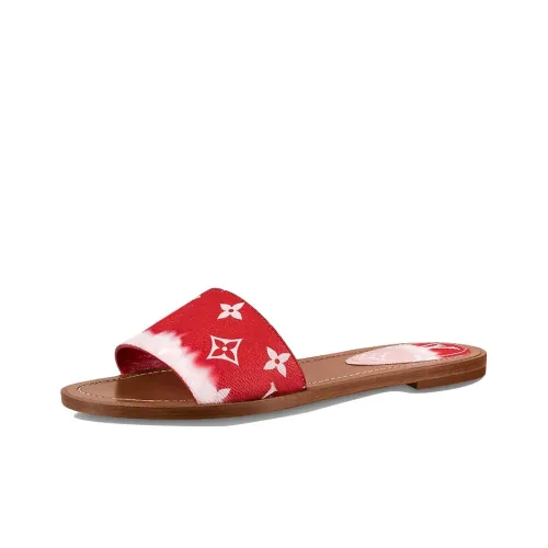 LOUIS VUITTON Lock It Slide Slippers Women's Red