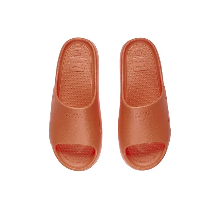 LiNing Rubber Sole EVA Quiet Slide Slippers Men's Orange-3