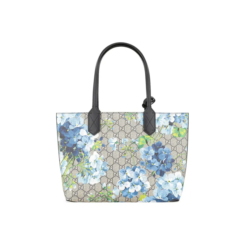 GUCCI GG Blooms Leather Tote Bag Shopping Bag Shoulder Bag Crossbody Bag Handbag Small Size Women's Beige/Blue-2