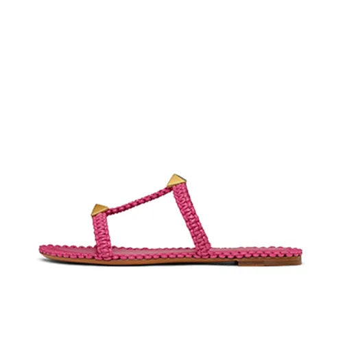 Valentino Roman Stud Slide Slippers Women's Purple