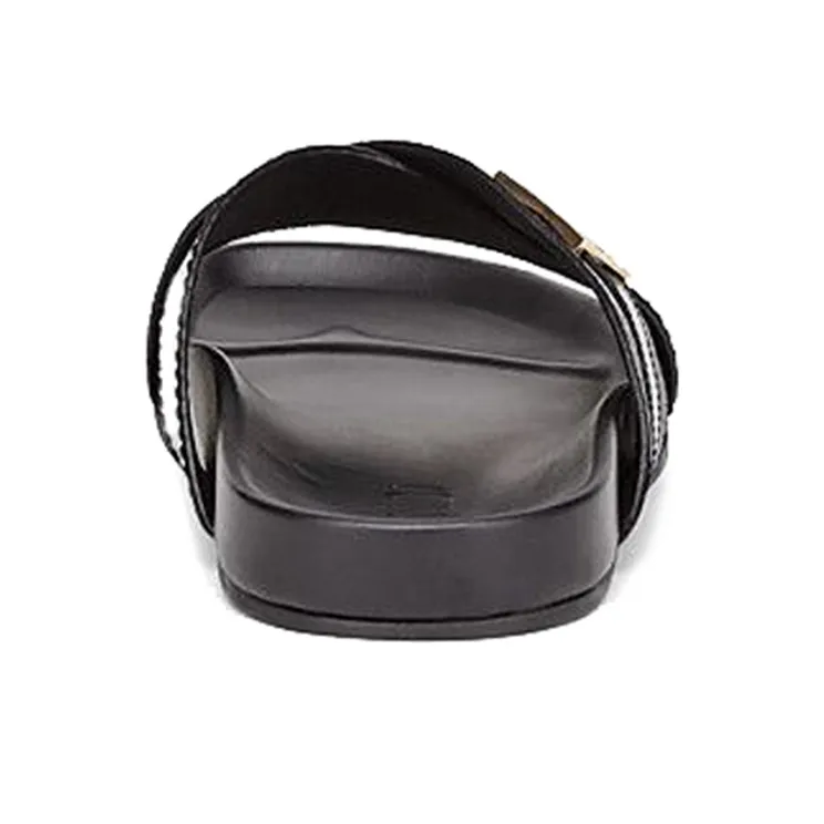 FENDI Metal Antibacterial Sports Slippers Men's Black-4