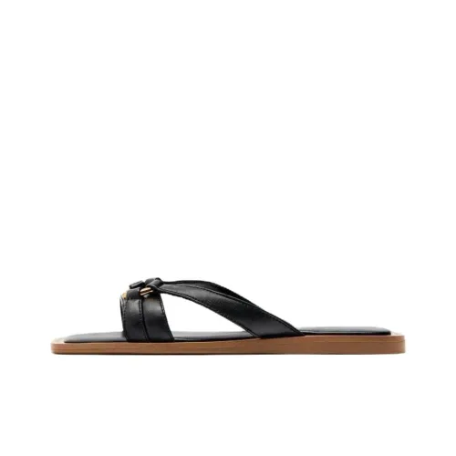 ZARA Slide Slippers Women's Black