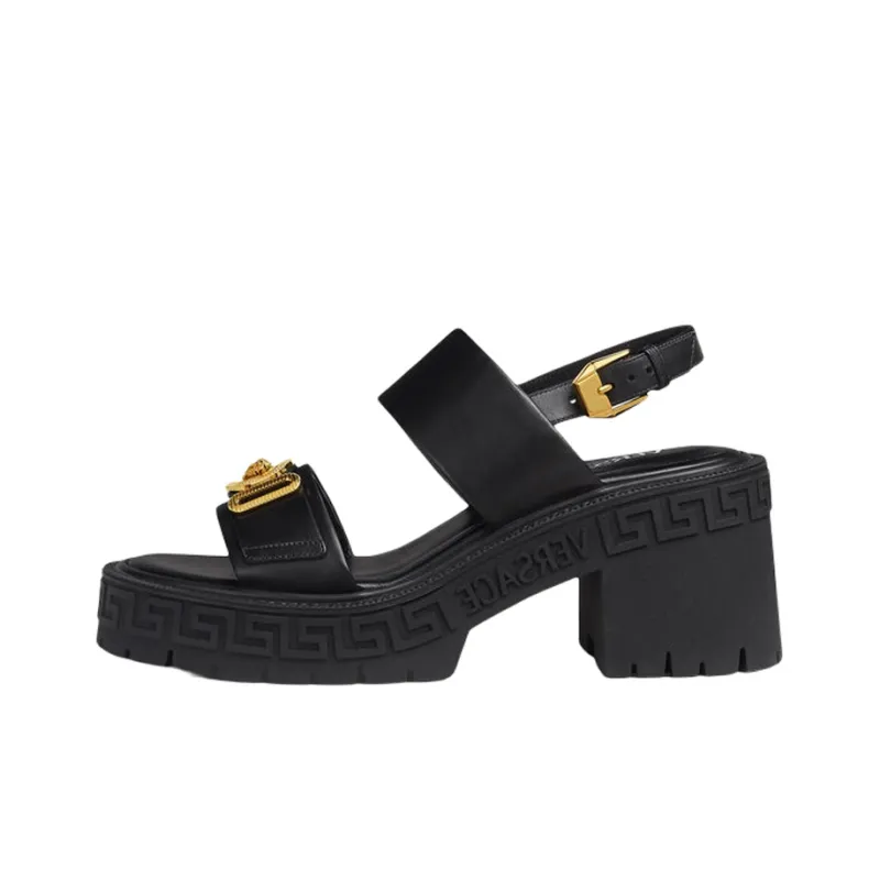 VERSACE MEDUSA BIGGIE Series Fashion Sandal Women's Black-0