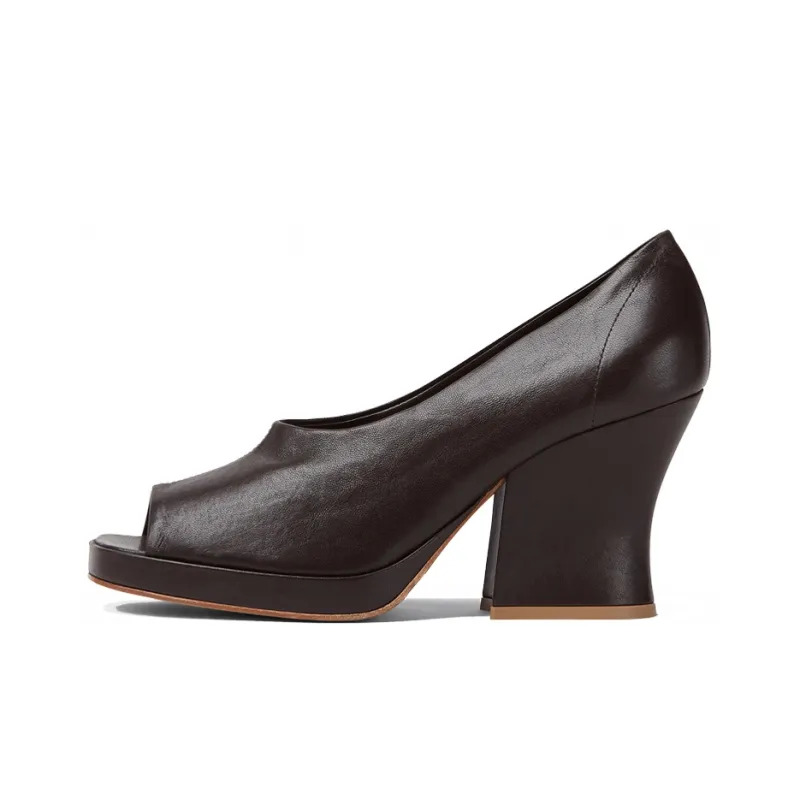 Bottega Veneta Stack High Heels Women's Dark Chocolate-0