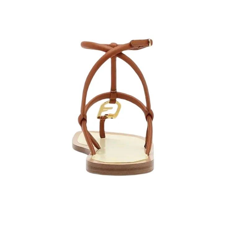 FENDI One Strap Sandals Women's Brown-4