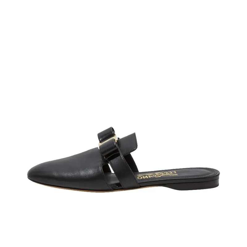 FERRAGAMO Vara Closed Toe Slippers Women's Black-0