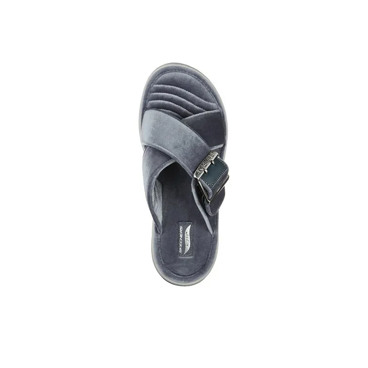 Skechers ARCH FIT LOUNGE Rubber Sole Quick Dry Slide Slippers Women's Blue-3