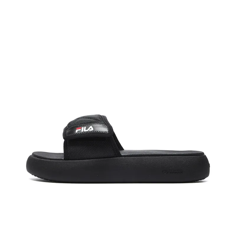 FILA FUSION DONUT DX Rubber Sole Slip Resistant Slide Slippers Women's Black White-0