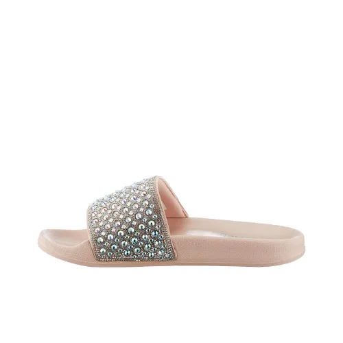 Skechers Pop Ups-Femme Glam Slide Slippers Women's Silver Pink