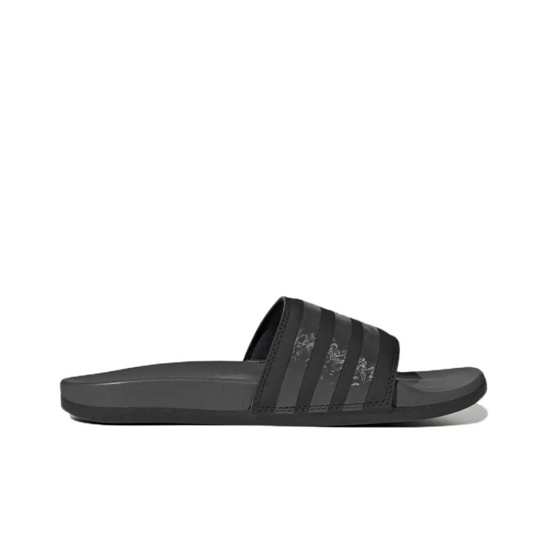 Adidas Adilette Comfort Slides Core Black Grey Women's-1