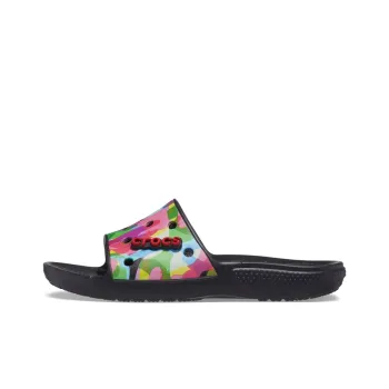 Crocs Classic Bubble Block Slides 'Black Multi'