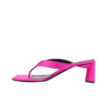 Balenciaga Double Square Flip Toe Design High Heels Sandals Pink Women's