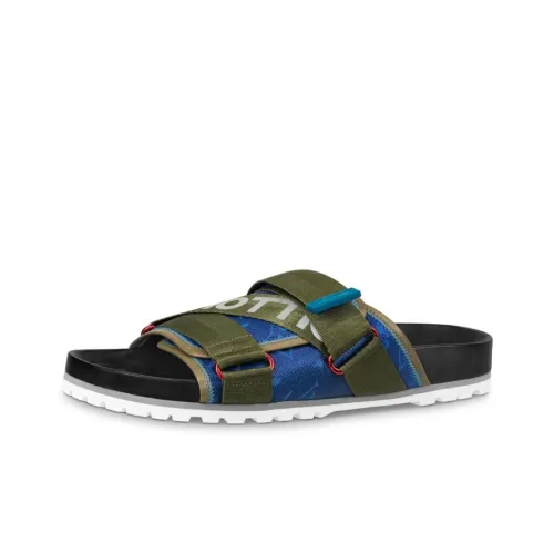 LOUIS VUITTON Slide Slippers Men's Blue Green