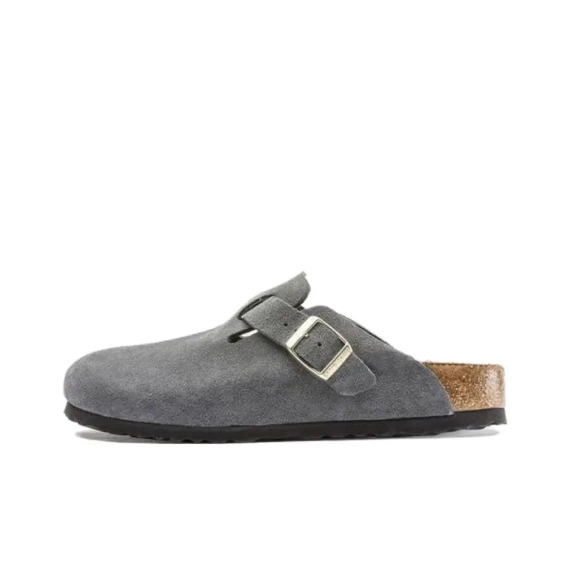 Birkenstock Boston Soft Footbed Suede Dark Grey-0