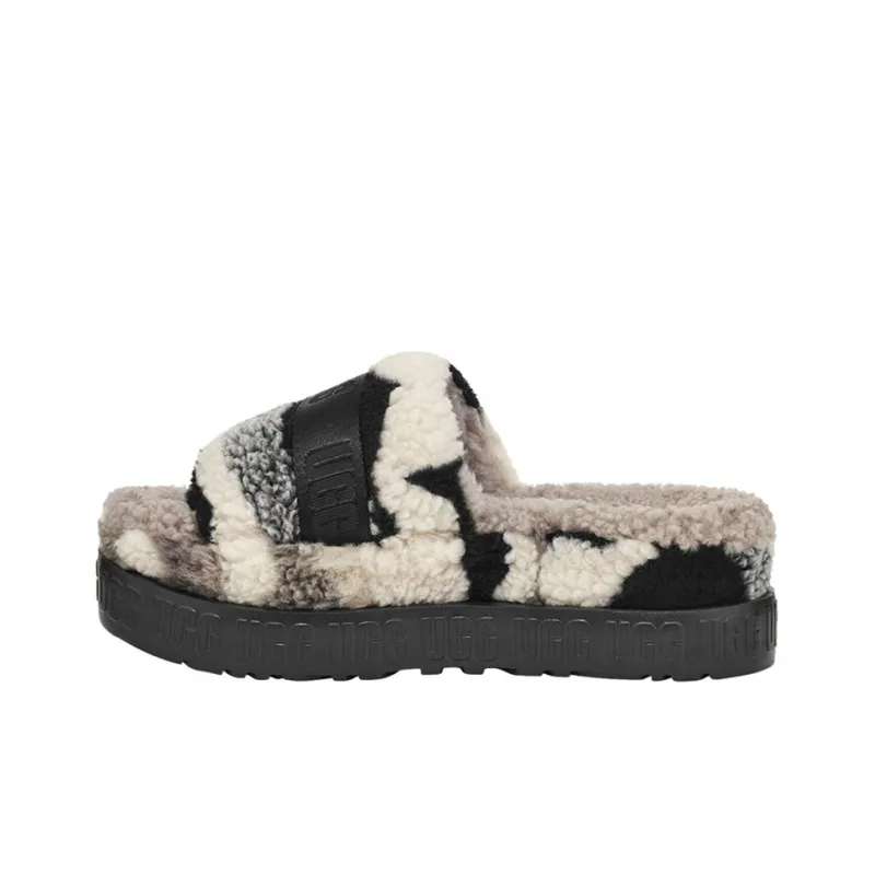 UGG Rubber Sole Slide Slippers Women's Beige White Black-0
