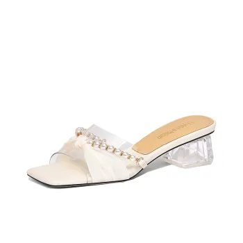 Lily Wei Slide Slippers Women's Ecru