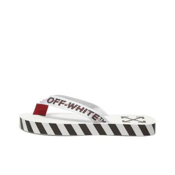 OFF WHITE Diagonal Stripes Flip Flops White AW20