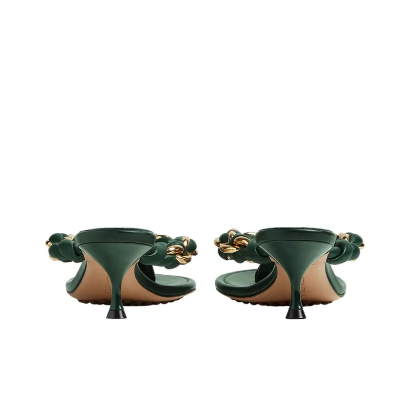 Bottega Veneta Dot Leather Patchwork Odor Resistant Flip Flops Women's Jasper-4