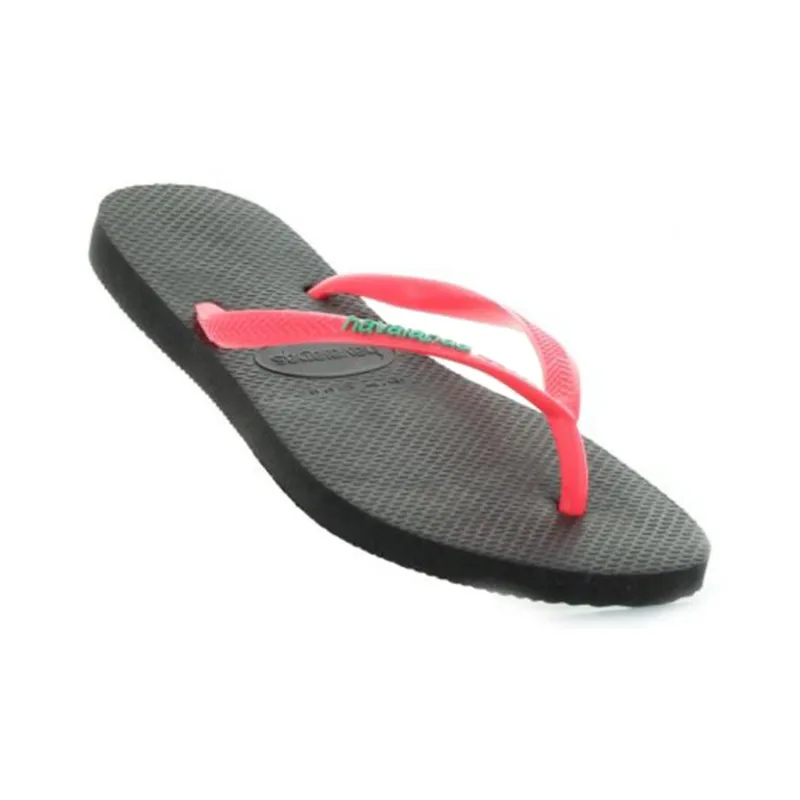 Havaianas Slim Logo Pop-up Stylish Sandals Unisex Black-2