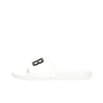 Balenciaga Pool Slides 3D Bb Logo 'White' Women's