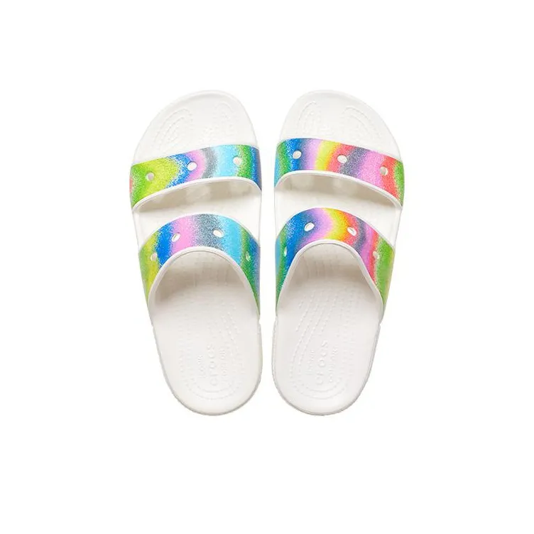 Crocs Slide Slippers Unisex White/Multicolor Color-3