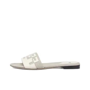 FENDI Cut Out Odor Resistant Slide Slippers Women's White Gray