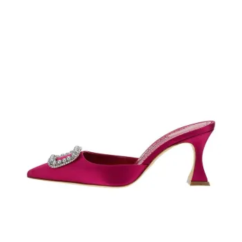 MANOLO BLAHNIK Slip Resistant Closed Toe Slippers Women's Fuchsia