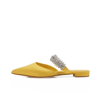 MANOLO BLAHNIK Wrap-toe Slippers Women's Yellow