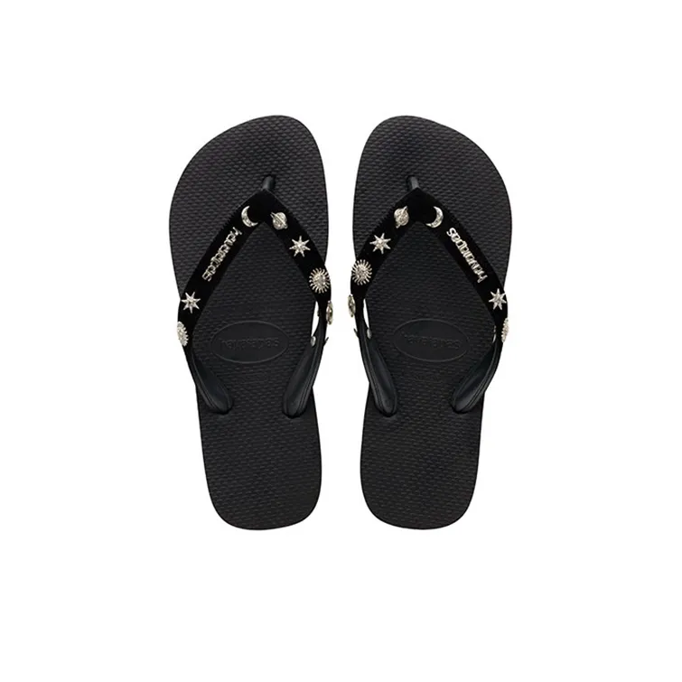 Swarovski x Havaianas Huanina Stylish Sandals Women's Black-1