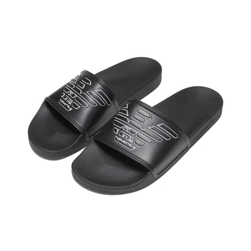 EMPORIO ARMANI Abrasion Resistant Slide Slippers Men's Black-2