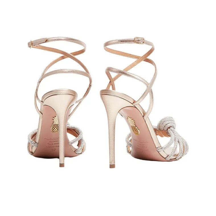 AQUAZZURA Celeste Knotted 120mm Sandals-3