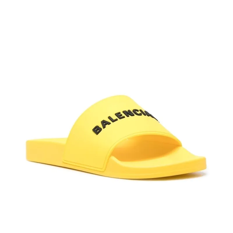 Balenciaga Pool Slides 'Yellow Black'-2