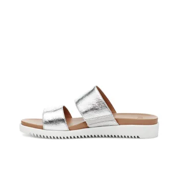 UGG Zyle Metallic Slide Silver Slippers Women's