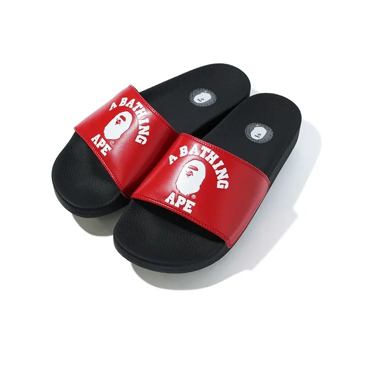 BAPE A BATHING APE Bape Sta Slide Black Red-3
