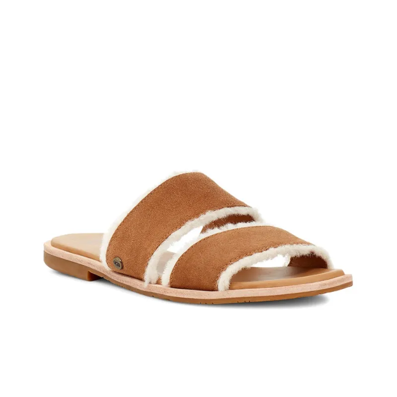 UGG Rubber Sole Slide Slippers Women's Chestnut Brown-2