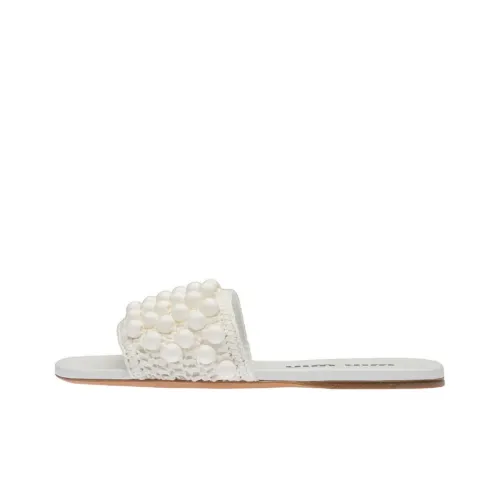 MIU MIU Abrasion Resistant Slide Slippers Women's White