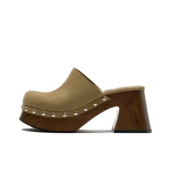 ZARA Closed Toe Slippers Women's Taupe